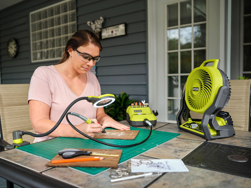 Used - RYOBI ONE+ 18V Cordless Hybrid WHISPER SERIES 7-1/2 in. Fan (Tool Only)