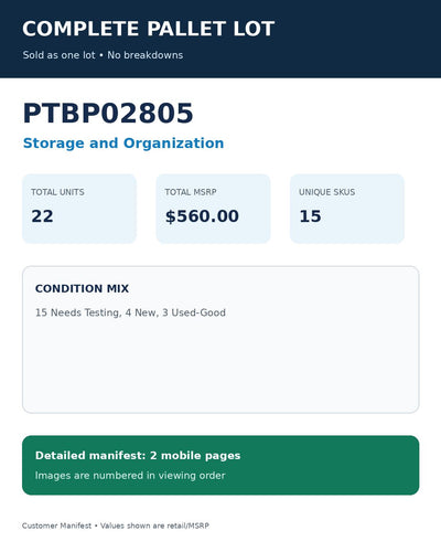Used - PTBP02805_Storage and Organization_22UNITS_MSRP_$560