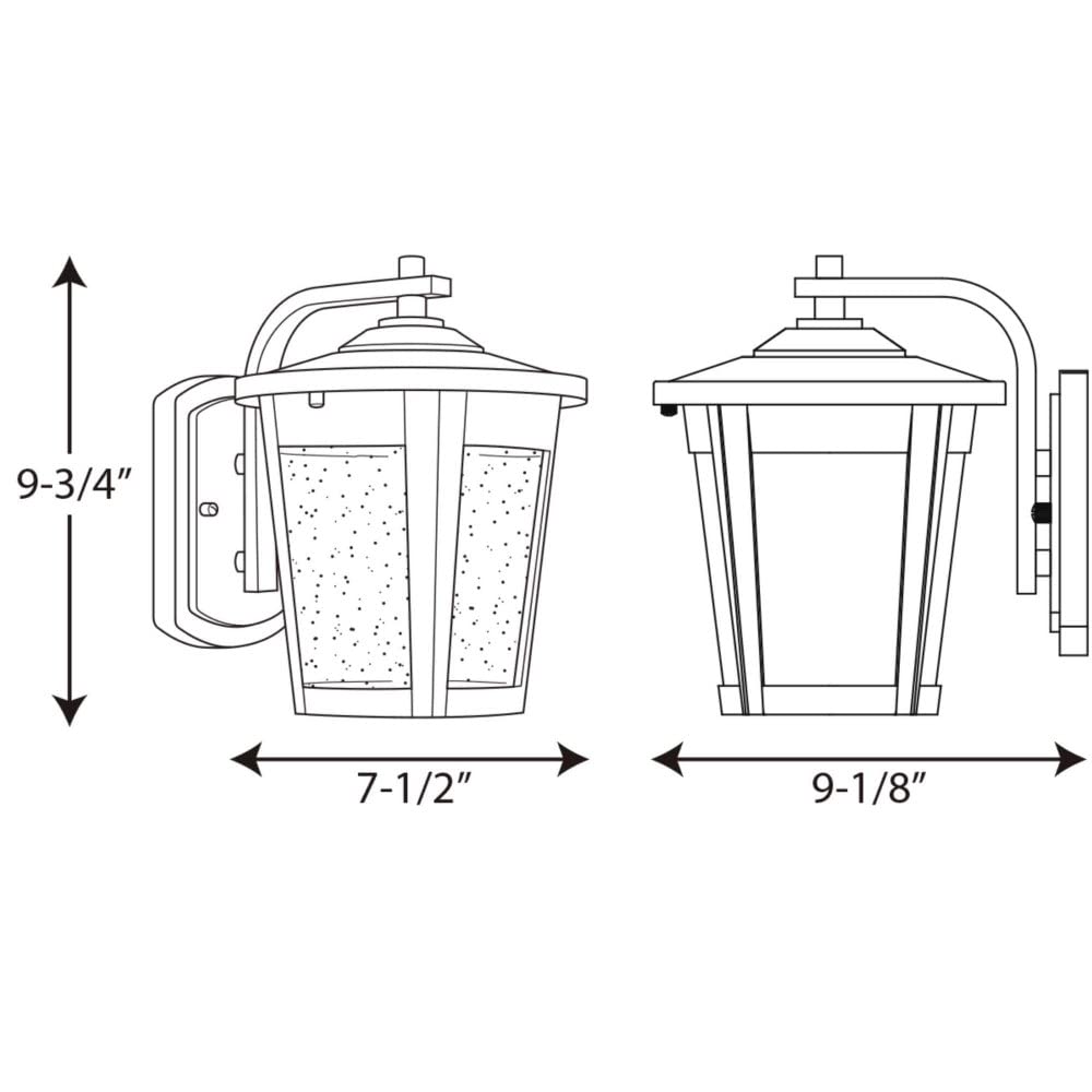 Open Box - Progress Lighting P6078-2030K9 East Haven LED 1 Light 10" Tall Outdoor Wall Sconce with Seeded Glass Shade