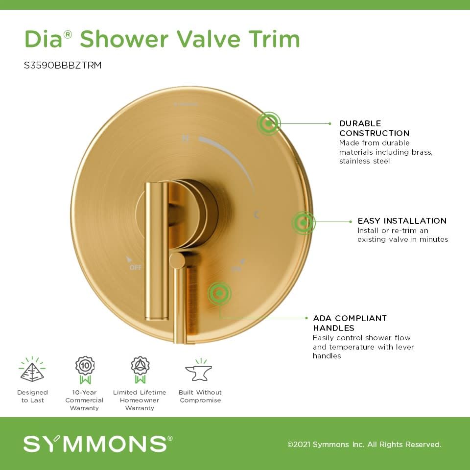 Open Box - Symmons S3590BTRM - Volume Control Trims Showers