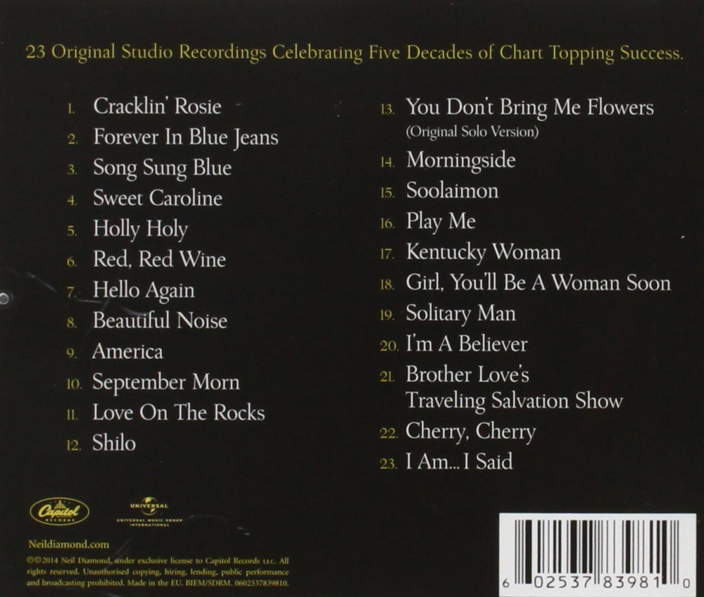 New - Neil Diamond All Time Greatest Hits Physical CD