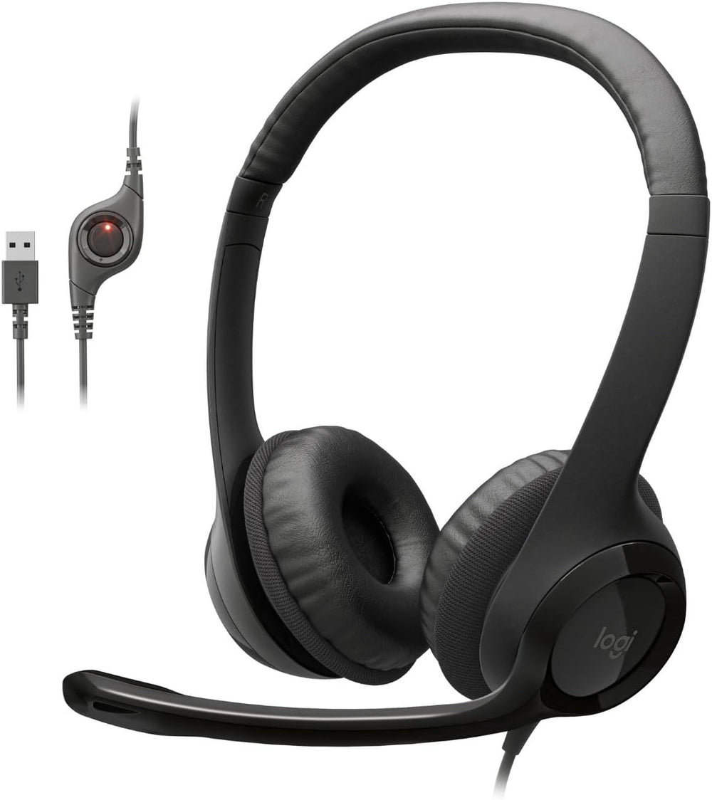 Refurbished - Logitech H390 USB Headset with Noise-Cancelling Microphone - 16 Pack