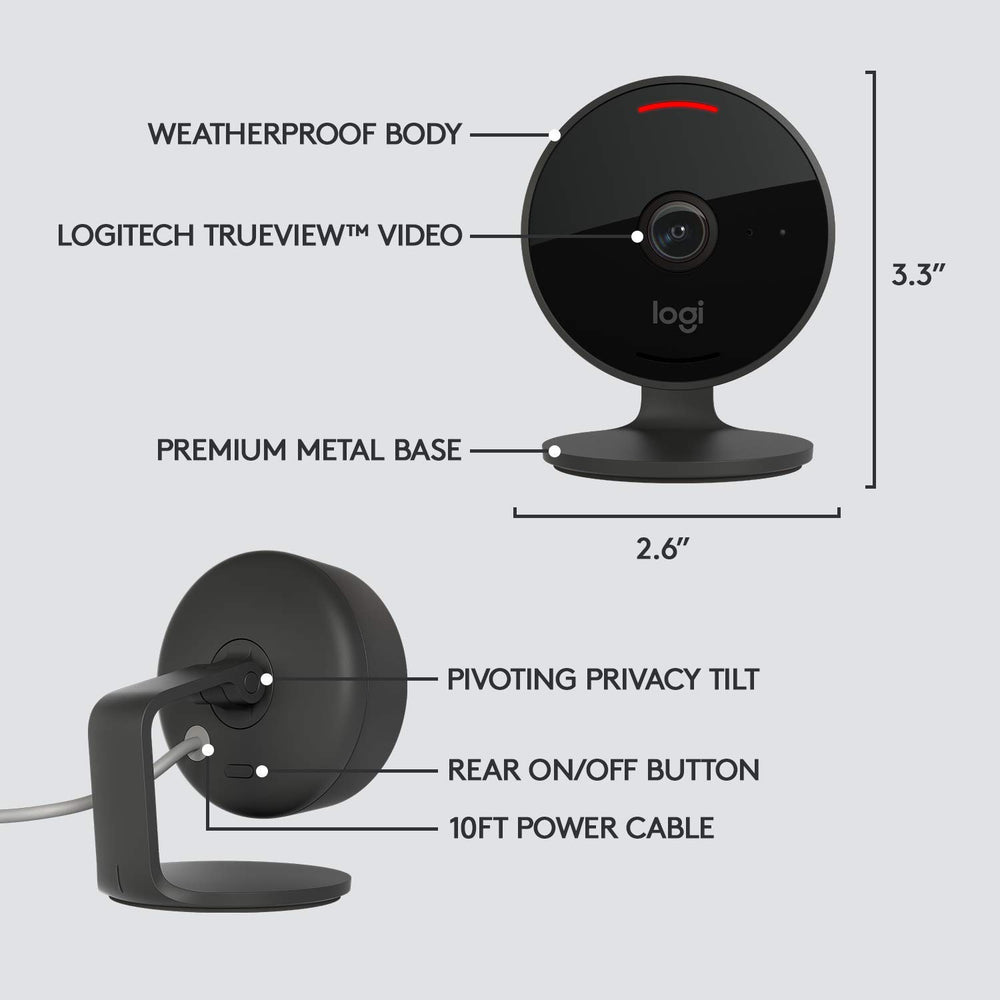 Refurbished - Circle View Camera-GRAPHITE-WIFI-PLUGA-WIRED 961-000489