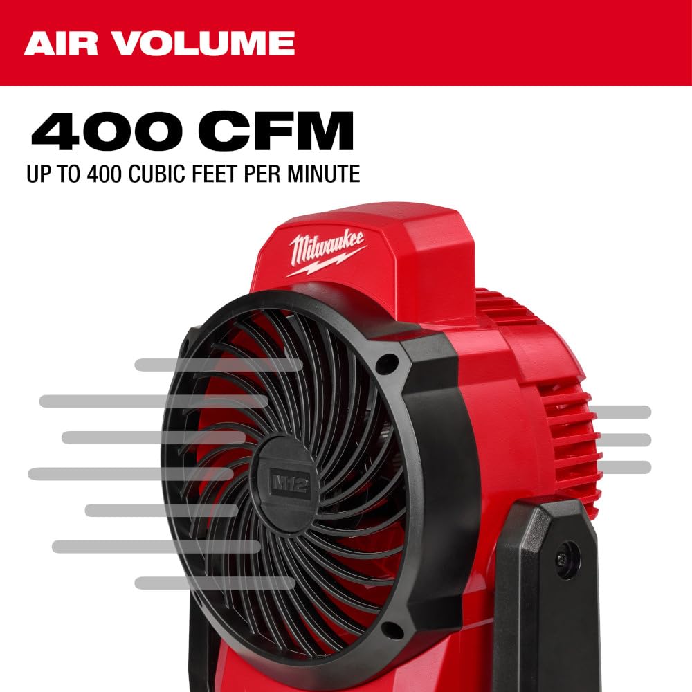 Used - Milwaukee M12 12-Volt Lithium-Ion Cordless Jobsite Fan (Tool-Only)