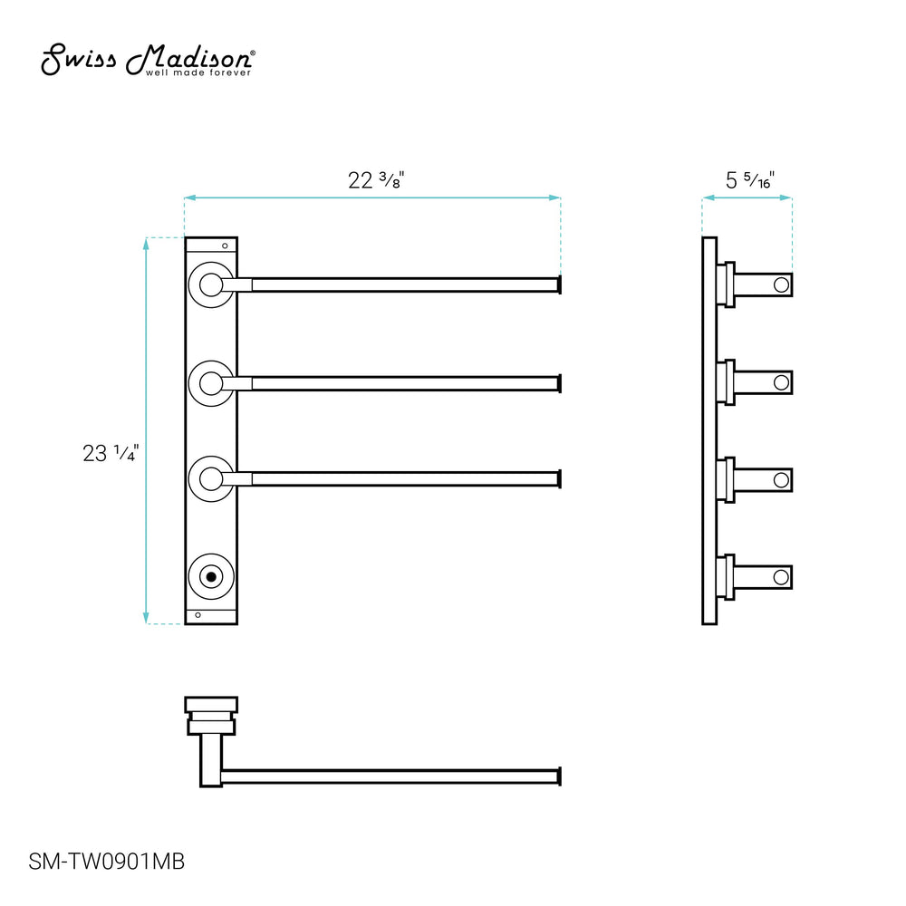 Open Box - Swiss Madison SM-TW0901MB - Bathroom Hardware Bathroom Hardware and Accessories