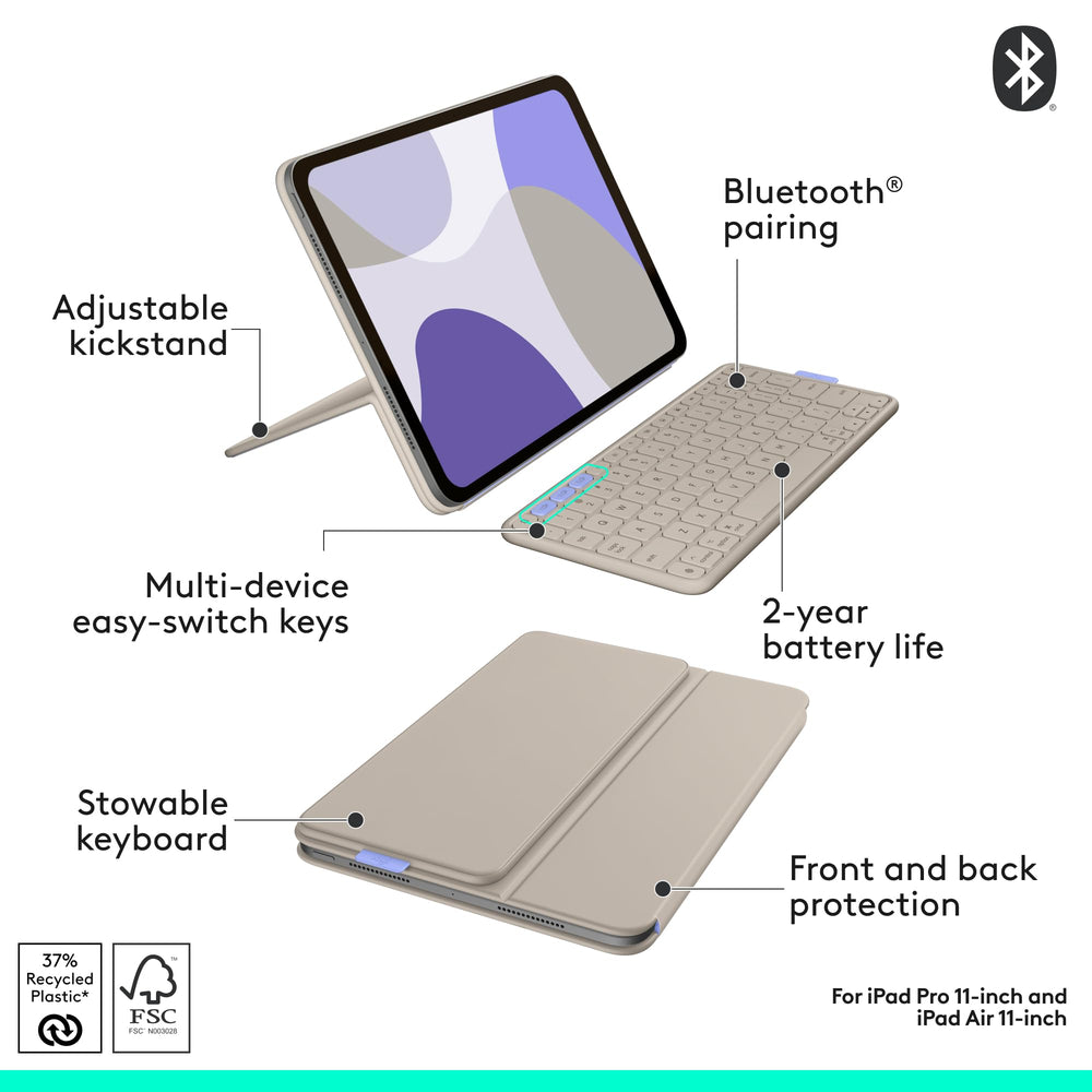 Refurbished - Flip Folio-SAND-US-BT-N/A-AMR-403-IPAD PRO11M4/5&AIR11M2/3/4,5TH