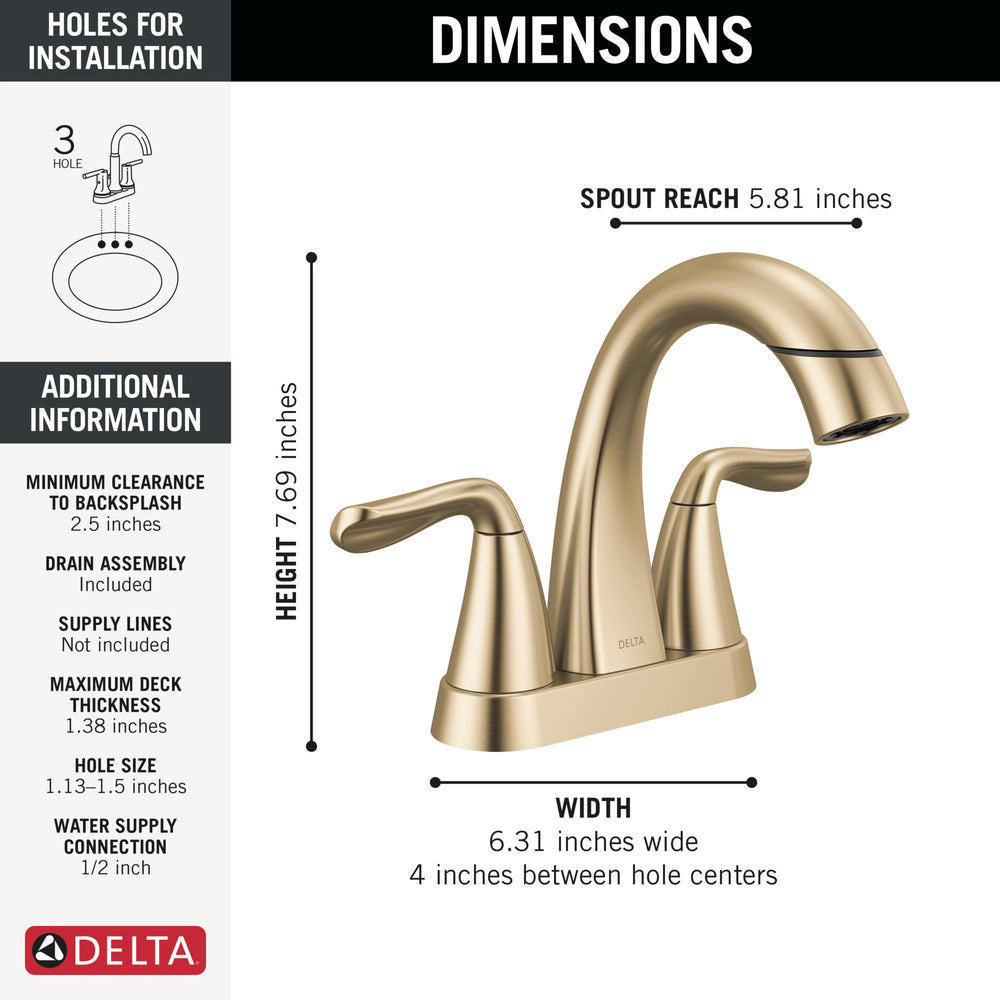 Open Box - Delta 25840LF-CZPD - Bathroom Sink Faucets Faucet