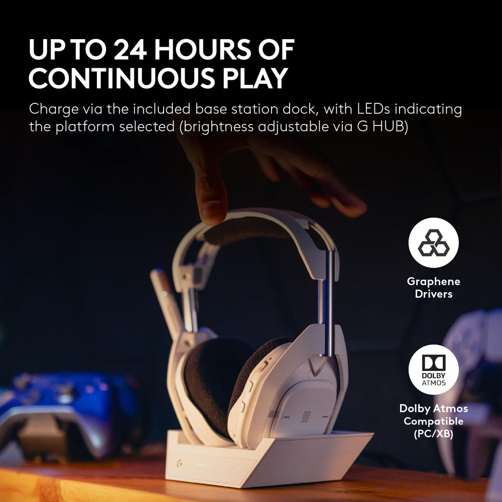 Used - A50 X LIGHTSPEED Wireless Gaming Headset + Base Station-WHITE-2.4GHZ-PLUGA-AMR-403
