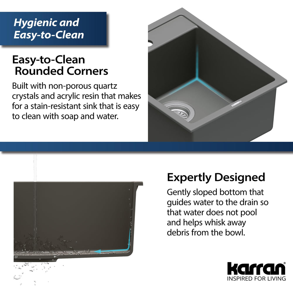Open Box - Karran USA QT-825-GR - Kitchen Sinks Sinks