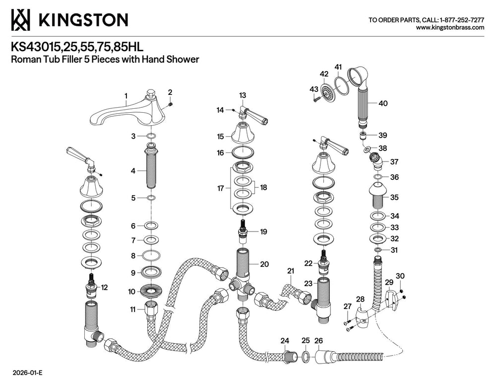 Open Box - Kingston Brass KS43015HL - Roman Tub Faucet