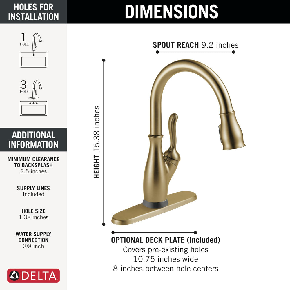 Open Box - Delta 9178TL-CZ-DST - Kitchen Faucet