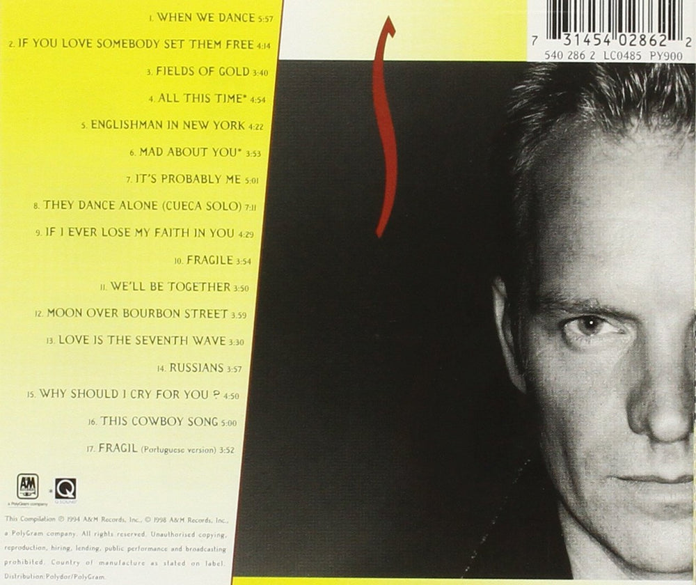 New - Sting Fields Of Gold (the Best Of Sting 1984 - 1994) Universal Music Physical Cd No 1998