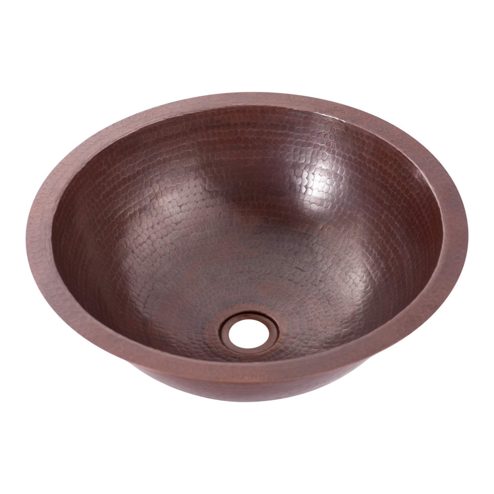 Open Box - Miseno MNO-NA100 Round 17" Copper Drop-In or Undermount Bathroom Sink