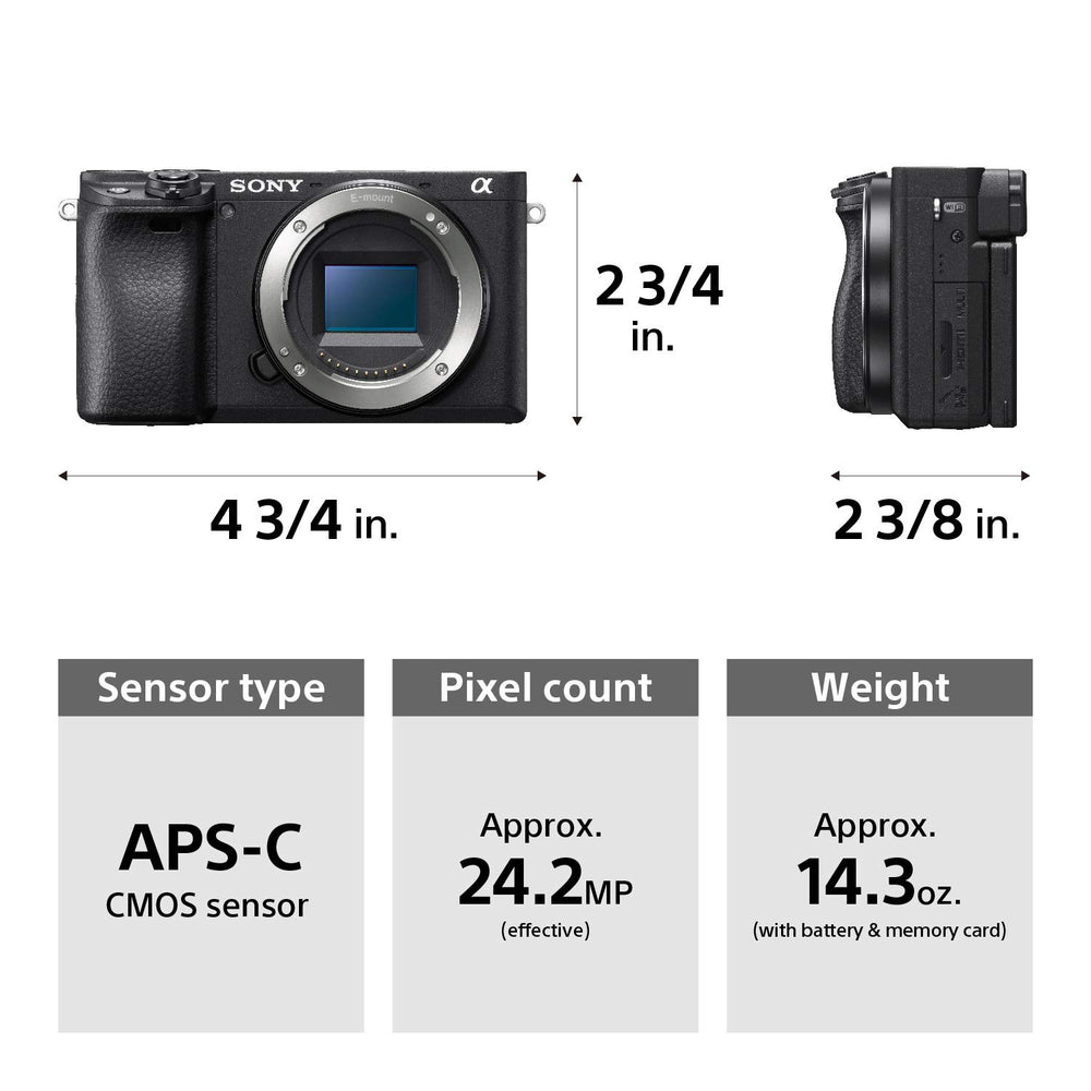 Refurbished - SONY ILCE6400/B Interchangeable Lens Camera