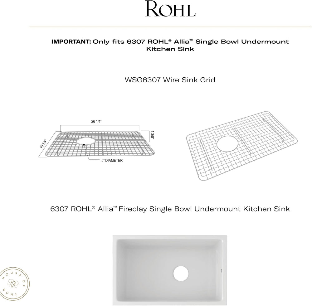 Open Box - Rohl WSG6307WH - Kitchen Sink Accessories Sink Accessories and Parts