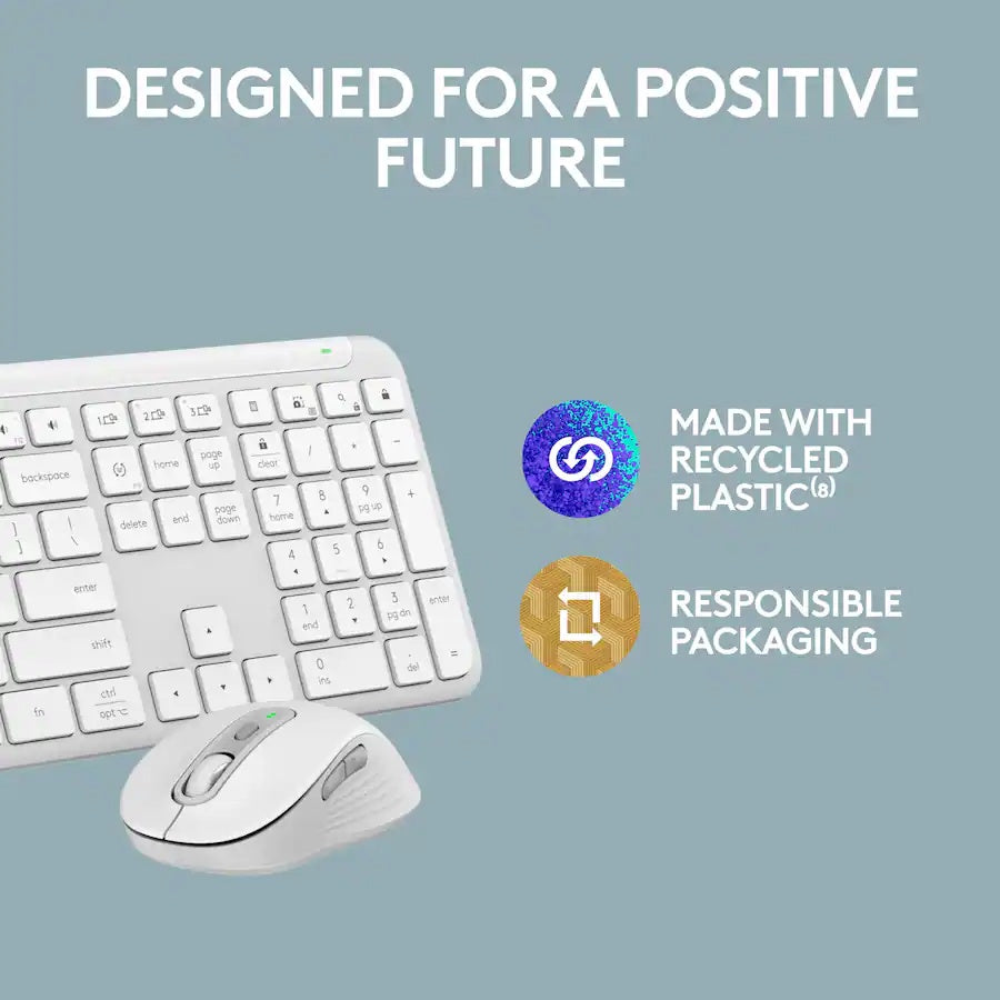 Refurbished - Signature Slim Wireless Keyboard and Mouse Combo MK955-OFF WHITE-US-2.4GHZ/BT-N/A-CAN-215