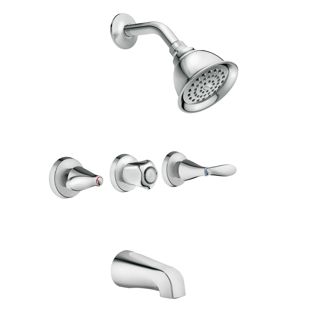 Moen Adler 82663 three-handle tub and shower faucet in chrome