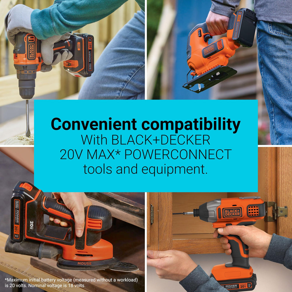 Used - BLACK+DECKER 20-Volt Battery + Cup Charger, LBXR20CK