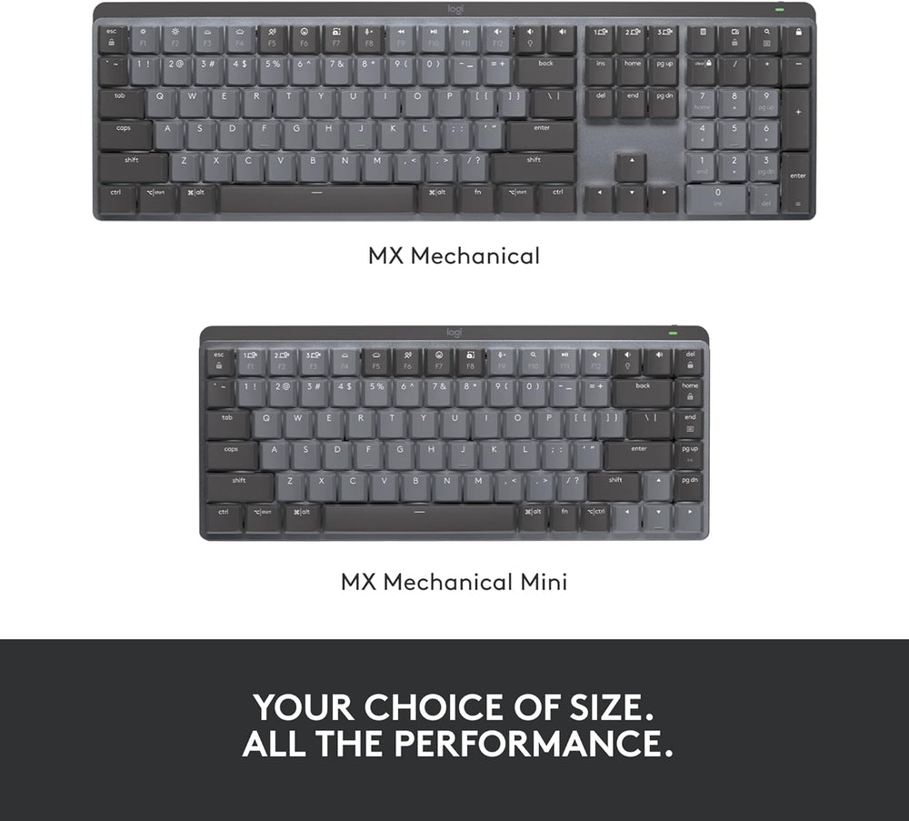 Refurbished - MX Mechanical Mini Minimalist Wireless Illuminated Keyboard-GRAPHITE-US-2.4GHZ/BT-TACTIL 920-010550