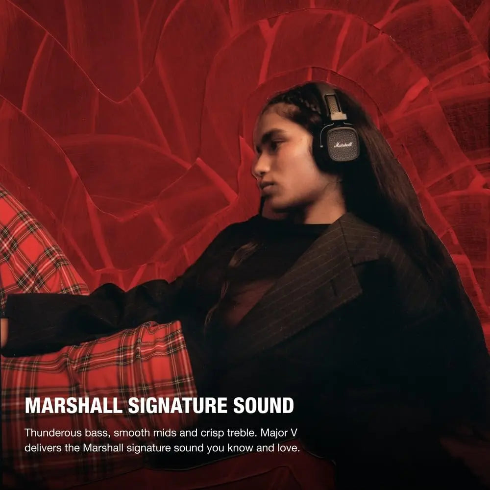 Certified Refurbished - Marshall - Major V Wireless On-Ear Headphones - Black MarshallBullseye Deals