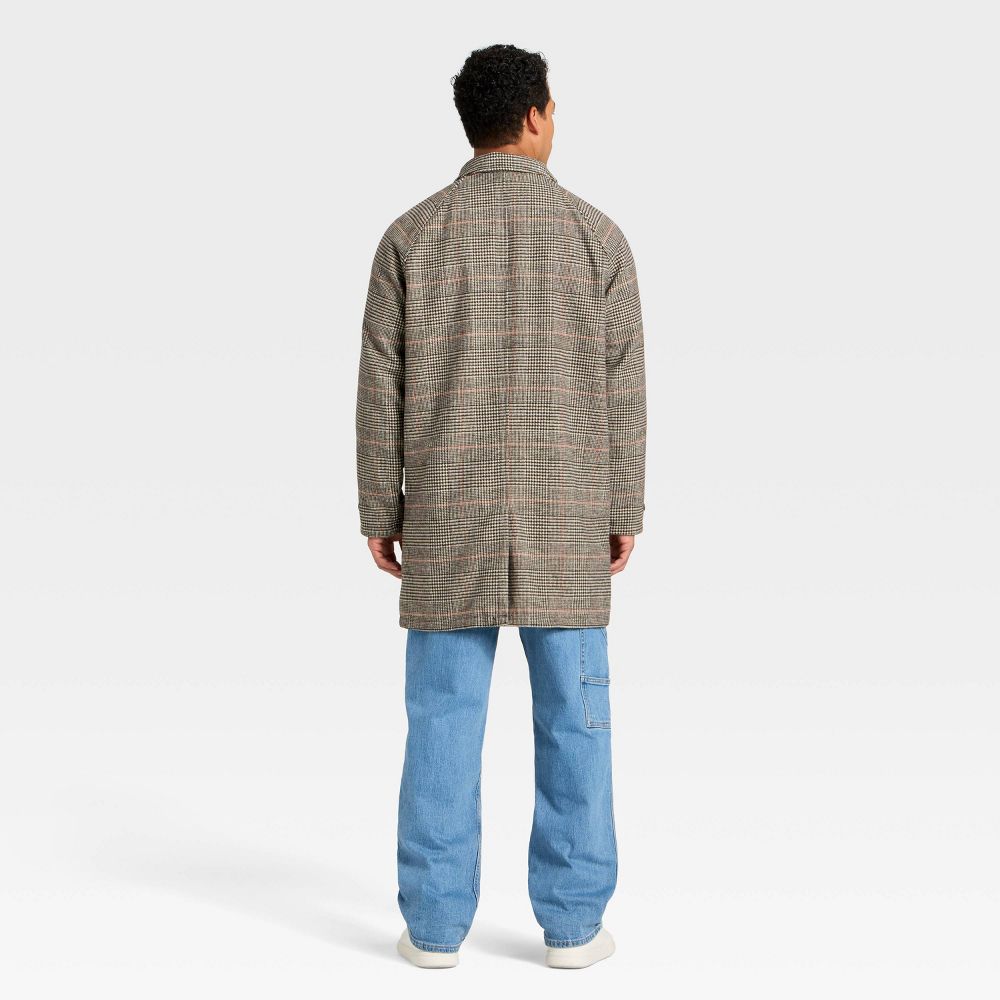 New - Men's Glen Plaid Overcoat - Goodfellow & Co™ Brown XXL