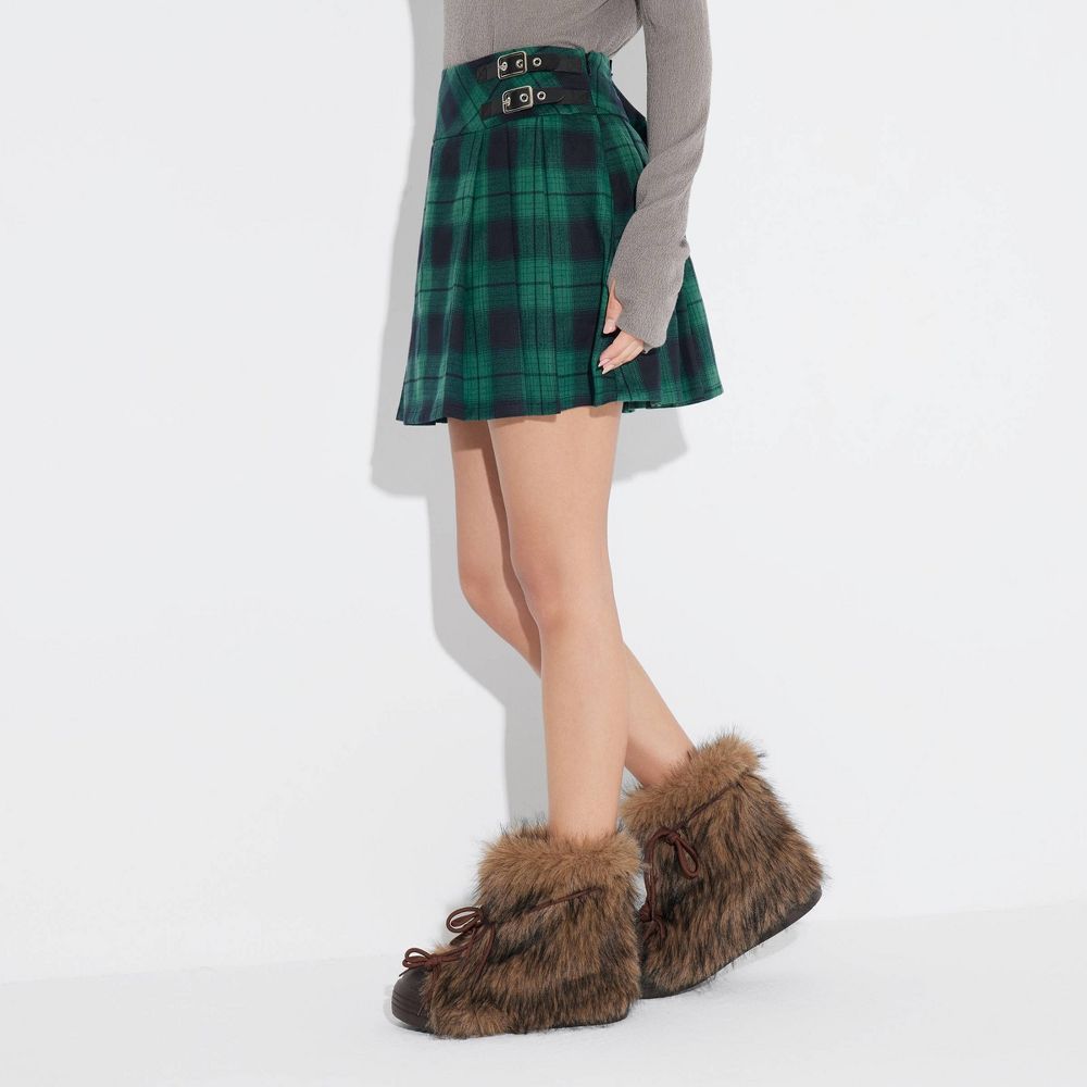 New - Women's Mini Skirt - Wild Fable™ Green Plaid 2
