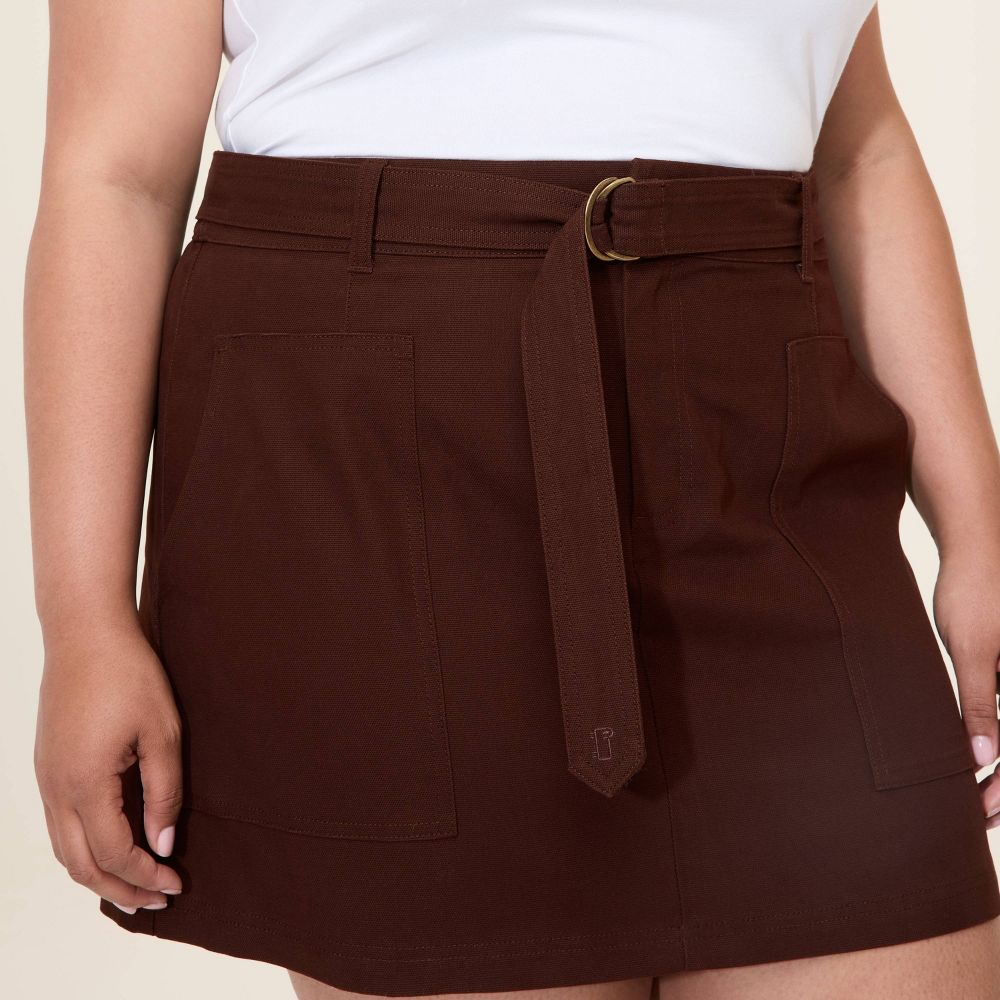 Open Box - Women's Belted Mini A-Line Skirt - Woolrich x Target Brown XXL