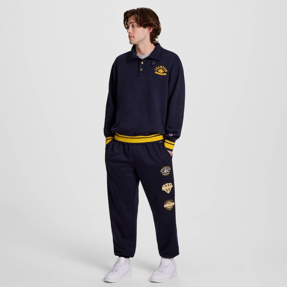 New - Champion Men's Phys. Ed. Patch Sweatpants - Navy XXL
