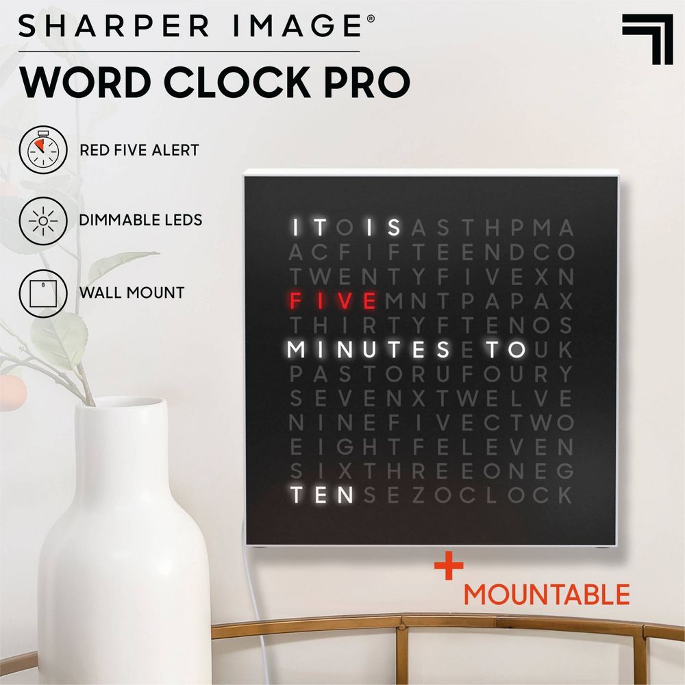 New - Sharper Image LED Word Clock Pro