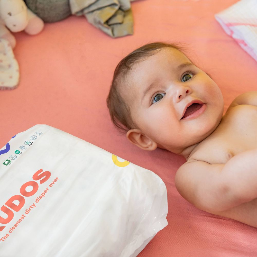 New - Kudos Chlorine Free Cotton-Lined Disposable Diapers - Size 2 - 72ct