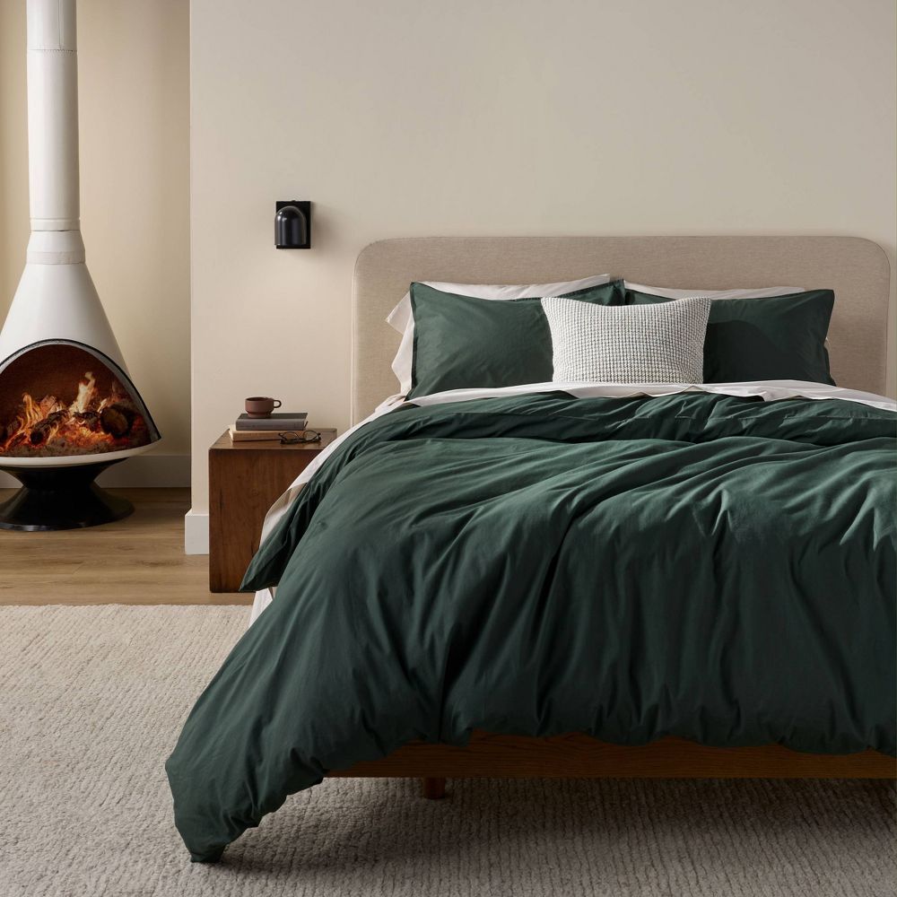 New - King/California King Casual Organic Cotton Duvet Cover Set Pine - Parachute for Target
