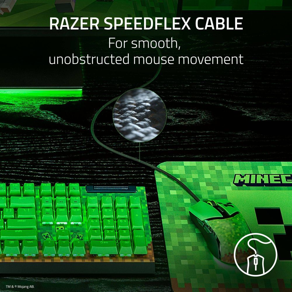 New - Razer Cobra Customizable Gaming Mouse - Minecraft Edition: Wired Precision Device