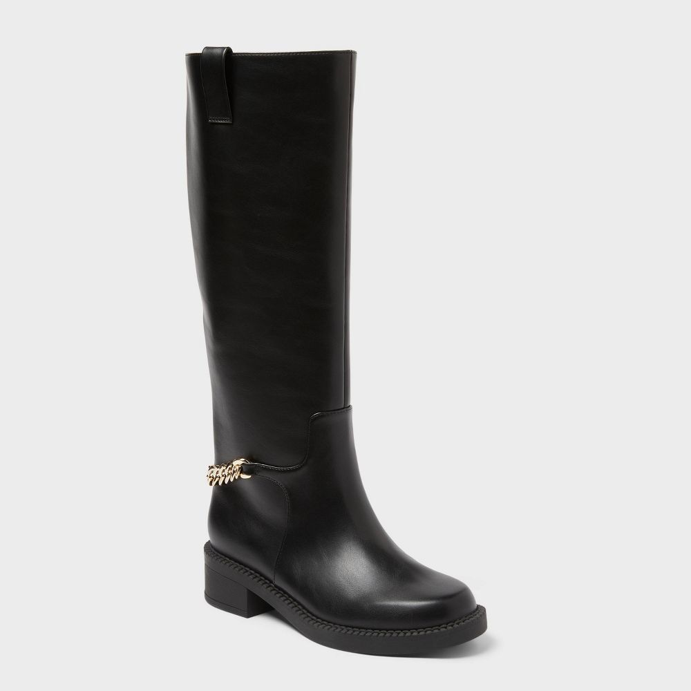 Open Box - Women’s Bobbi Boots with Memory Foam Insole - A New Day™ Black 7.5