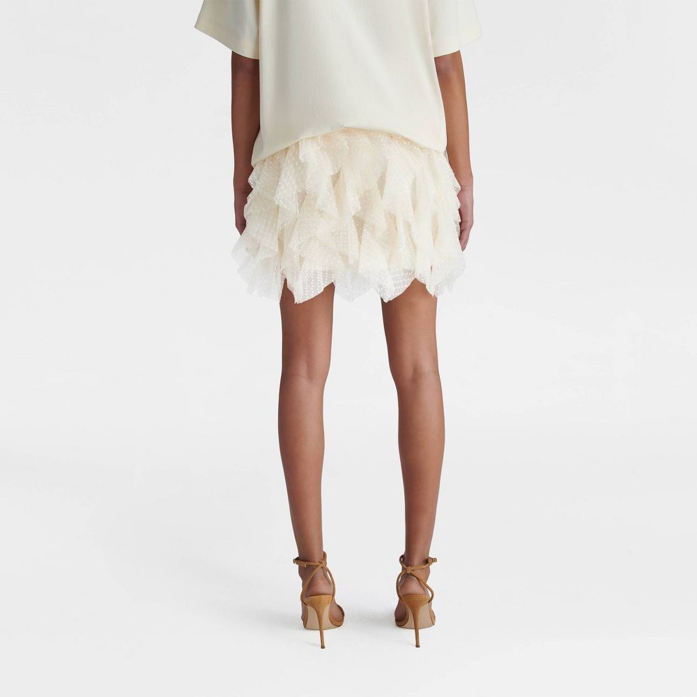 New - KBB by KAHLANA Women's 'The Ruffle Mini Skirt' - Cream S