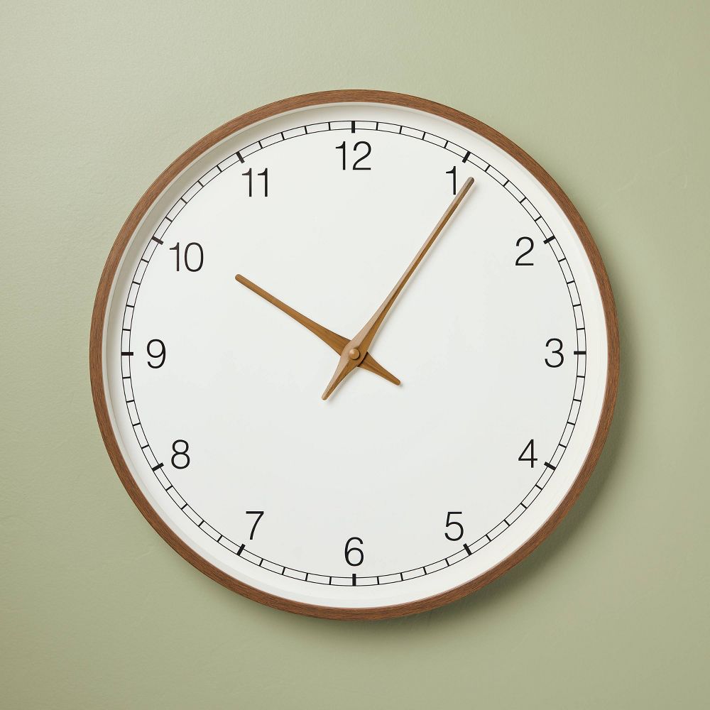 New - 20" Analog Wooden Decorative Wall Clock - Hearth & Hand™ with Magnolia