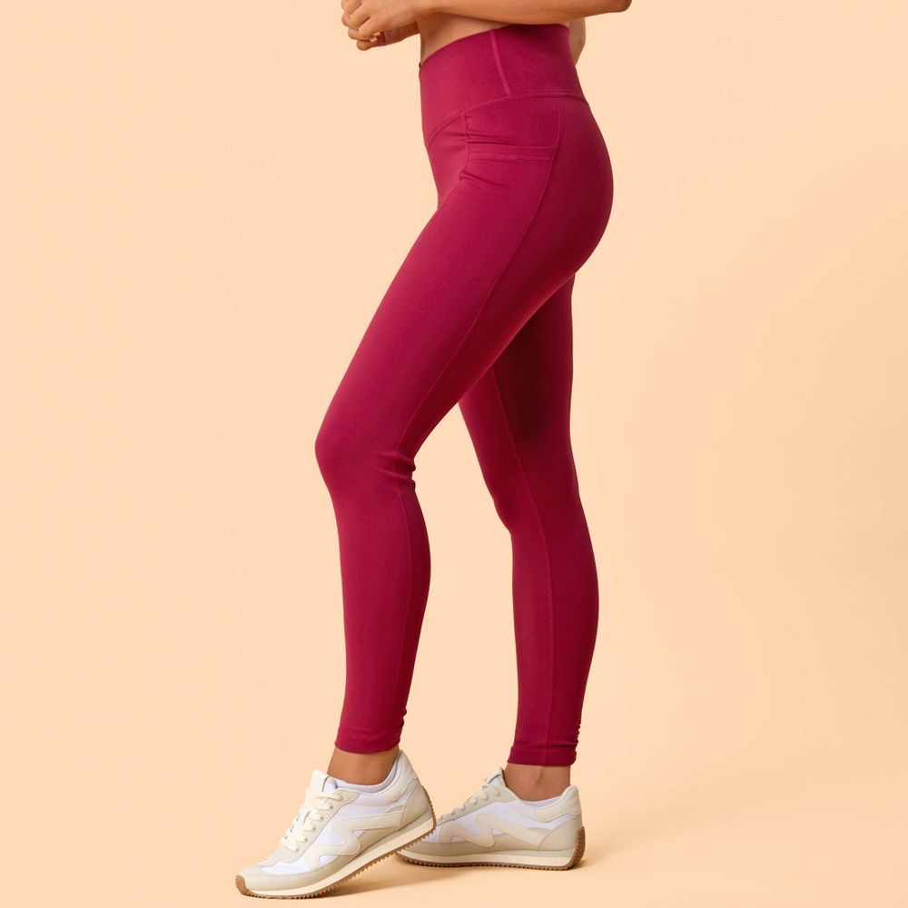 New - Blogilates Women's Crisscross High-Rise Leggings - Burgundy S