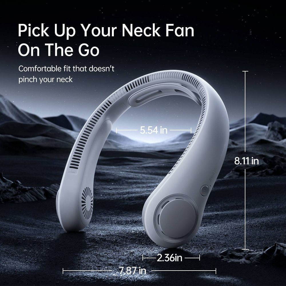 New - JISULIFE Portable Neck Fan Gray