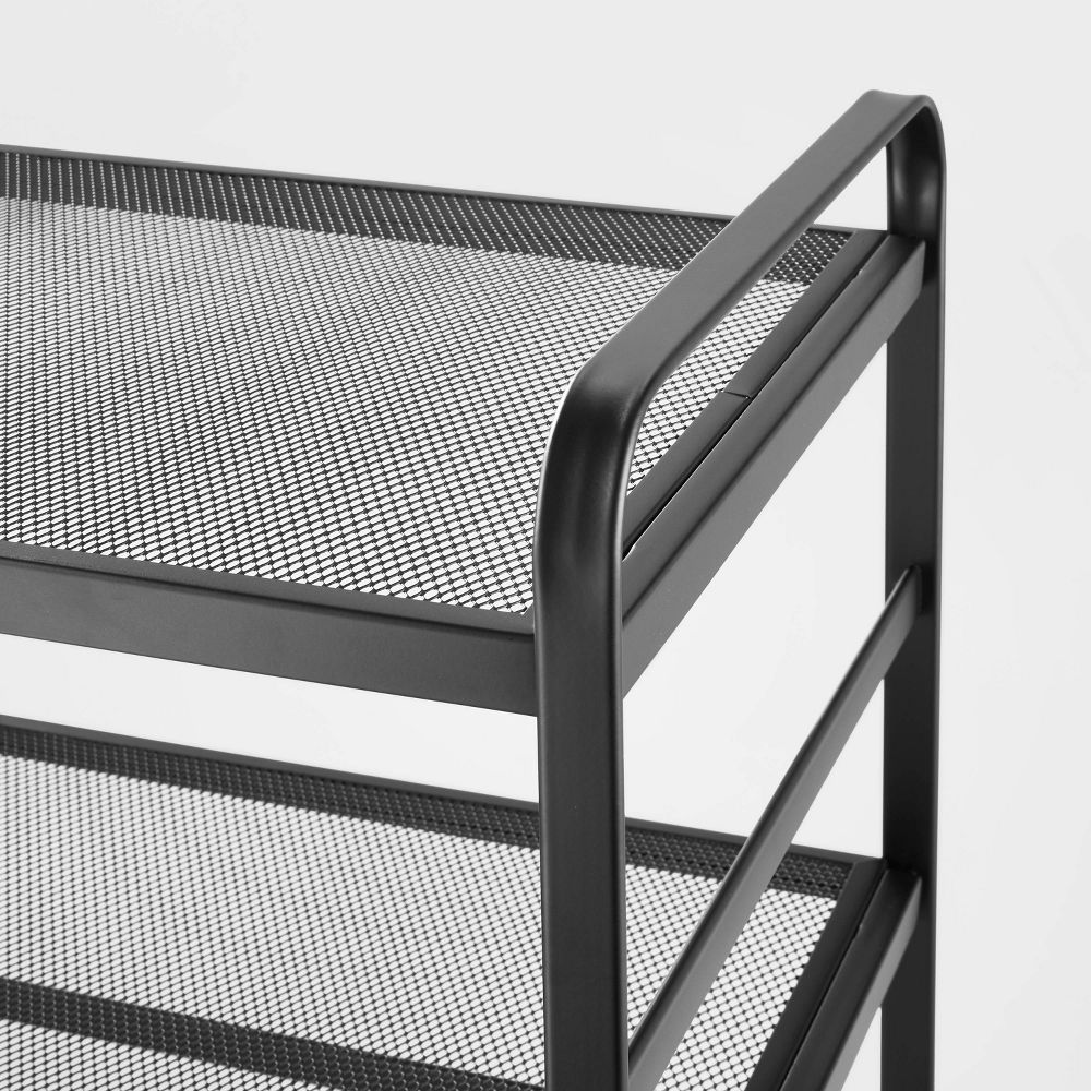 New - 2 Tier Shoe Rack Black Metal Mesh - Brightroom™