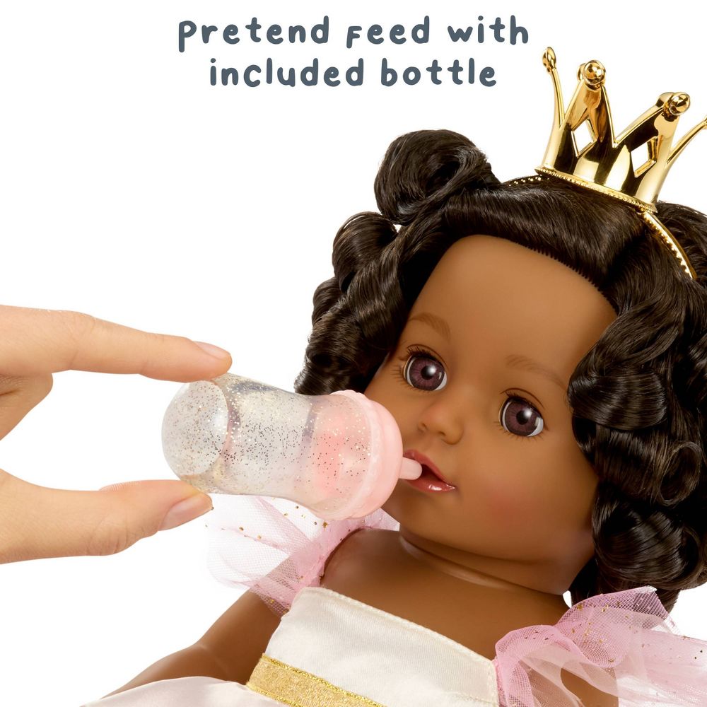 New - BABY Born Princess Baby Doll Harper - Black Hair, Dark Brown Eyes: Includes Accessories, Promotes Fine Motor Skills