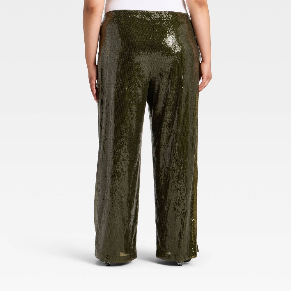 New - Women's Sequin Pants - A New Day™ Green 3X