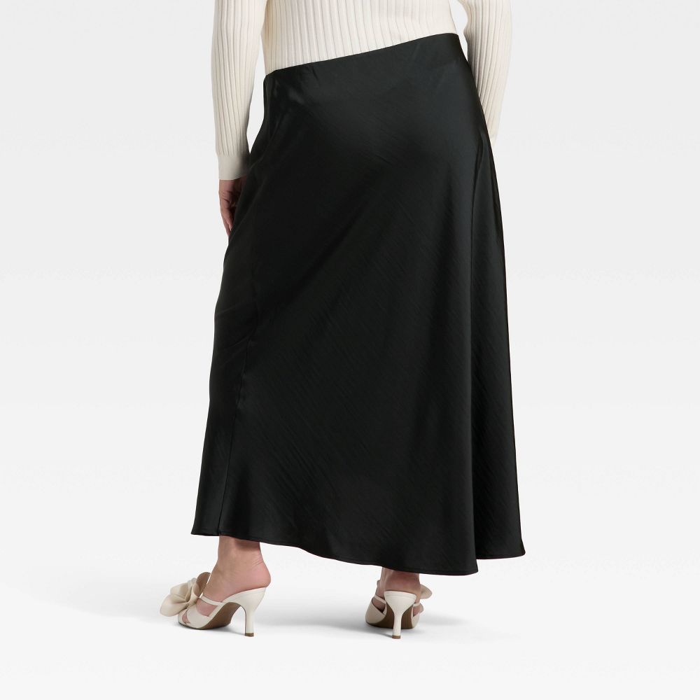 New - Women's Maxi Slip A-Line Skirt - A New Day™ Black 4X