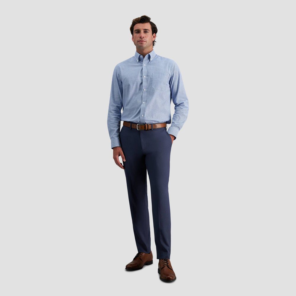 New - Haggar H26 Men's Stretch Slim Fit Pants - Blue 32x30