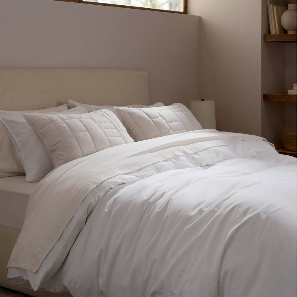 New - Standard Cozy Block Quilted Sham Set Parchment - Parachute for Target