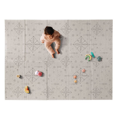 New - Nuby Reversible Baby Play Mat Soft Lightweight Foam Foldable - Gray