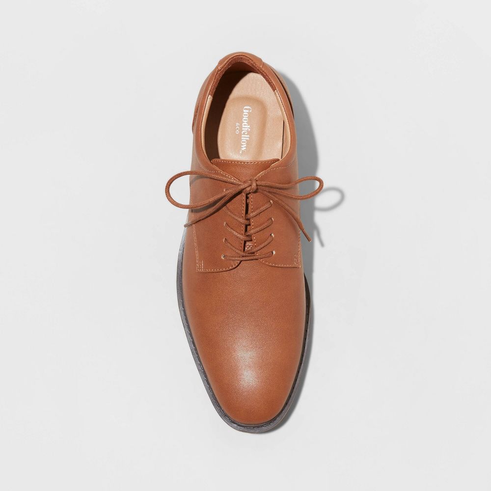 New - Men's Leo Dress Shoes with Memory Foam Insole - Goodfellow & Co™ Brown 11.5W: Lace Up, Wide Fit