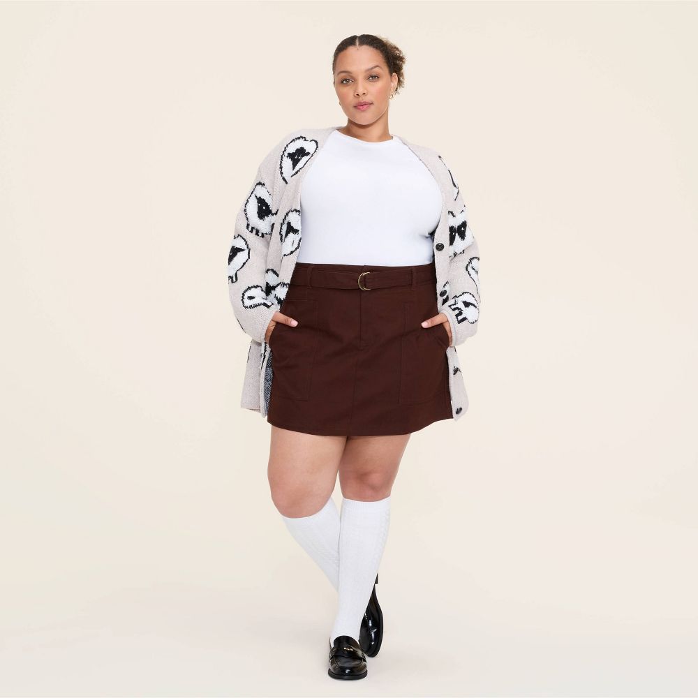 Open Box - Women's Belted Mini A-Line Skirt - Woolrich x Target Brown XXL