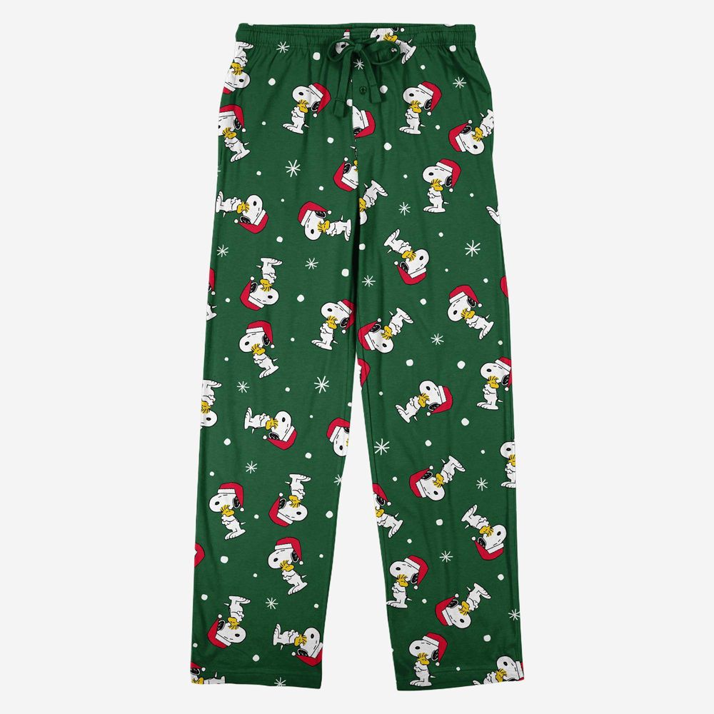 New - Men's Snoopy Holiday Lounge Set - Red/Green S