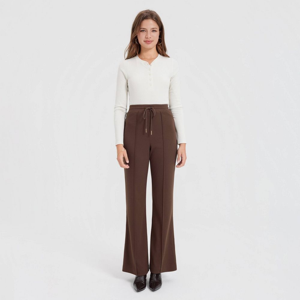 New - Women's Mid-Rise Lounge Pull-On Pants - A New Day™ Brown S
