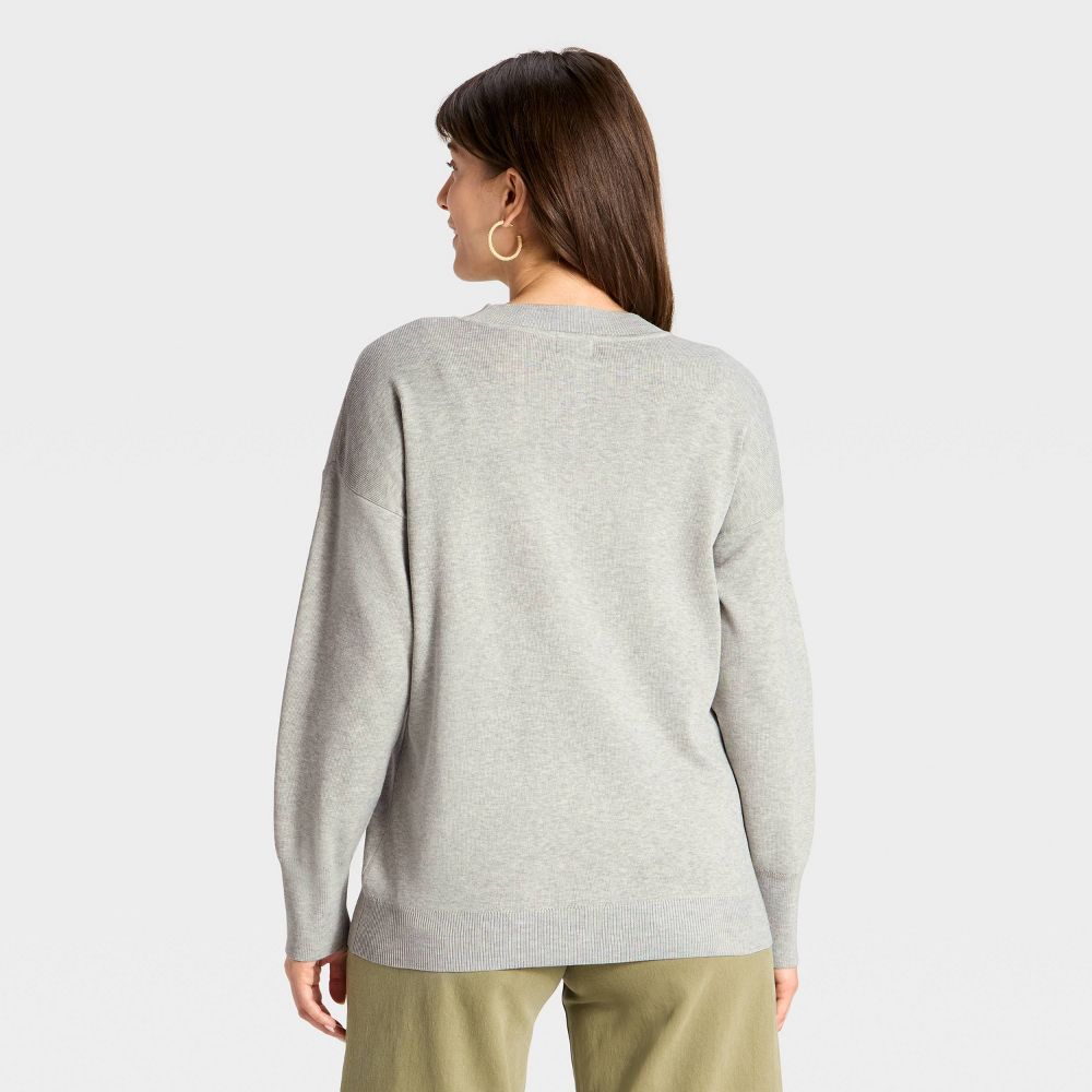 New - Crewneck Essential Maternity Pullover Sweater - Isabel Maternity by Ingrid & Isabel™ Heather Gray XS
