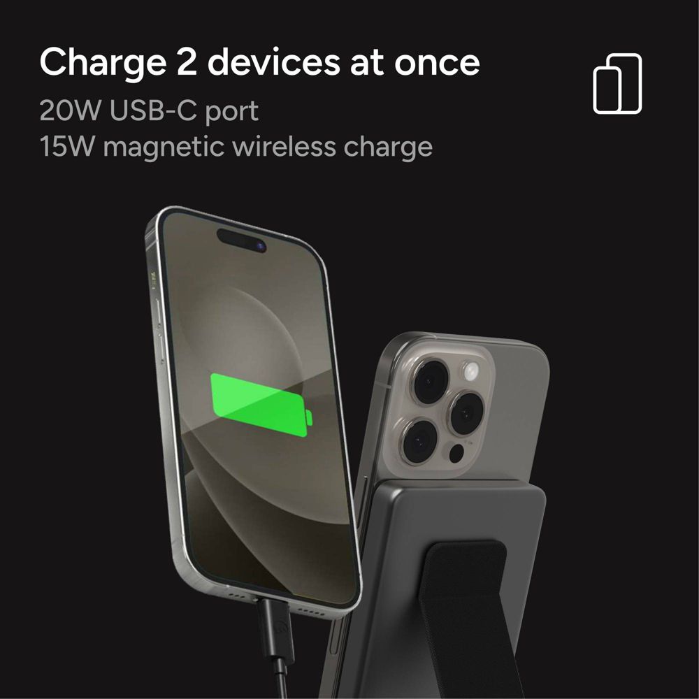 Open Box - Mophie 5000mAh Qi2 15w Power Bank with Stand